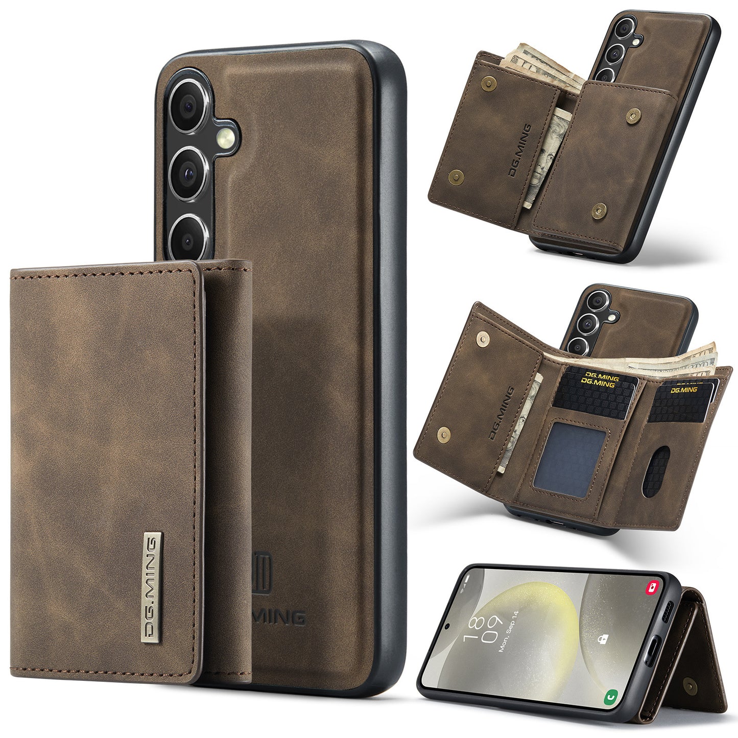 Magnetic wallet two-in-one split phone case