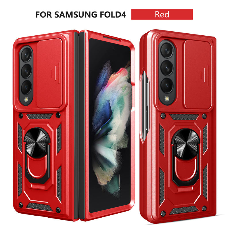 Mecha folding screen sliding window anti-fall protective mobile phone case suitable for Samsung Z Fold6/5/4