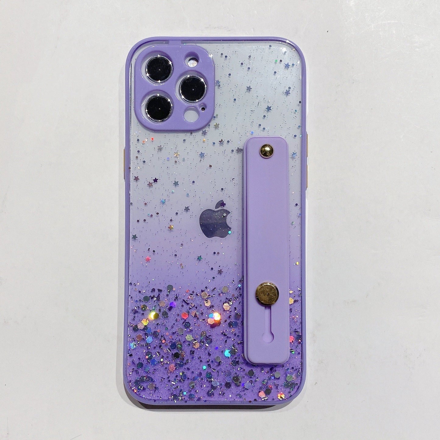 Platinum starry sky wristband stand glitter phone case