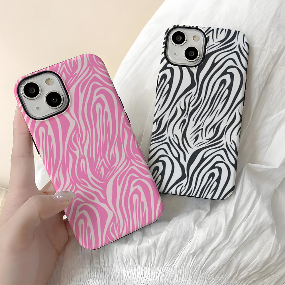 Trendy tiger pattern 2 in 1 film shell phone case