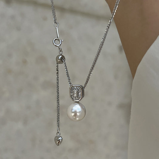 Couture! Chopard chain Austria square diamond pearl necklace