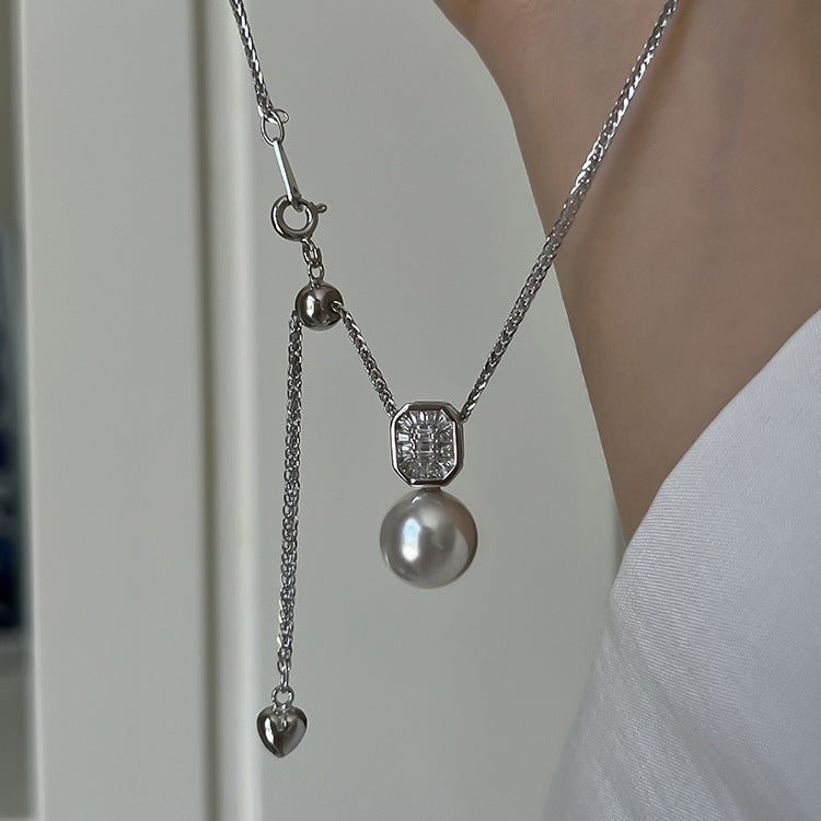 Couture! Chopard chain Austria square diamond pearl necklace