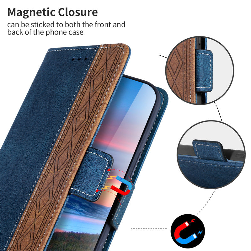 High-end retro printed suede phone case