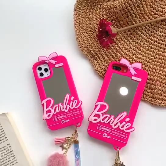 Husa telefon din silicon Barbie Rose Red Mirror 