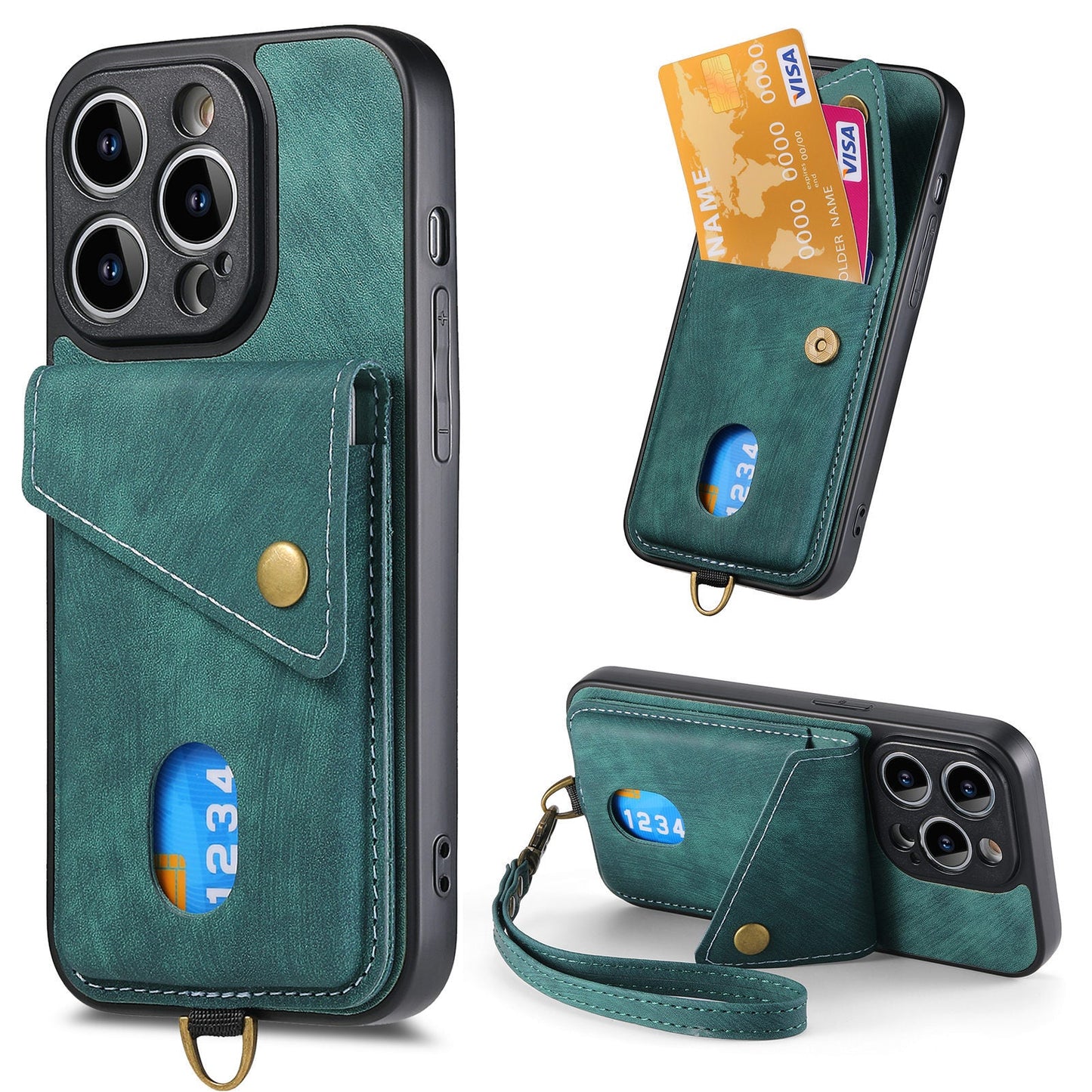 Solid Color Skin-feel Leather Phone Case for  iPhone