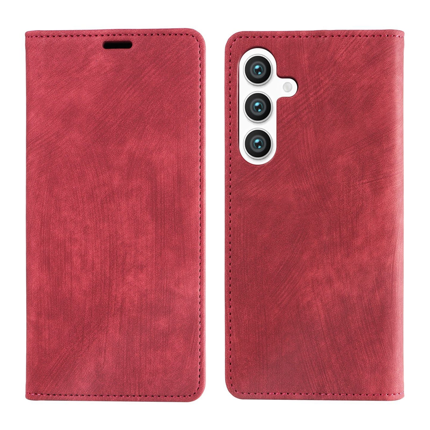 Premium magnetic lambskin cover retro card flip phone case