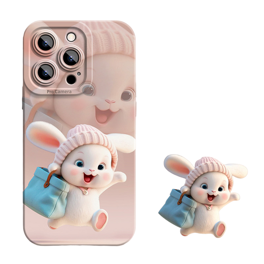 Angle-eye Doodle Rabbit Silicone Phone Case For iPHONEiPHONE