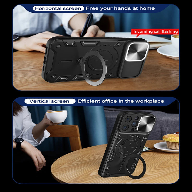 Slide Camera Shockproof Armor Case for iPhone