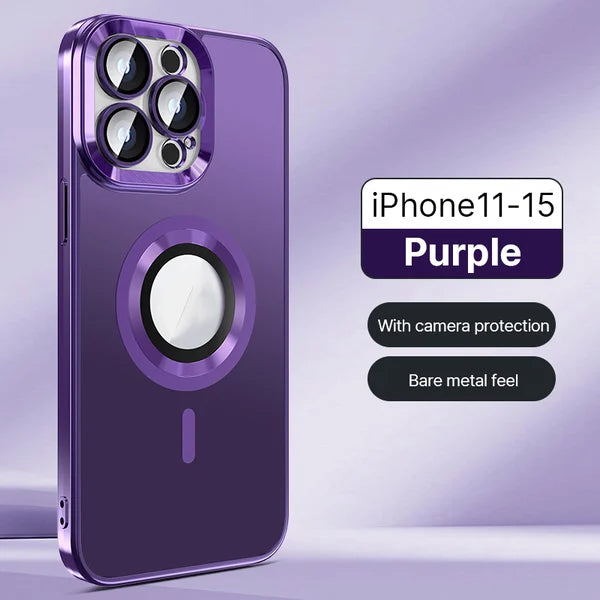 Electroplated Frosted Magnetic iPhone Protective Case with full camera protection