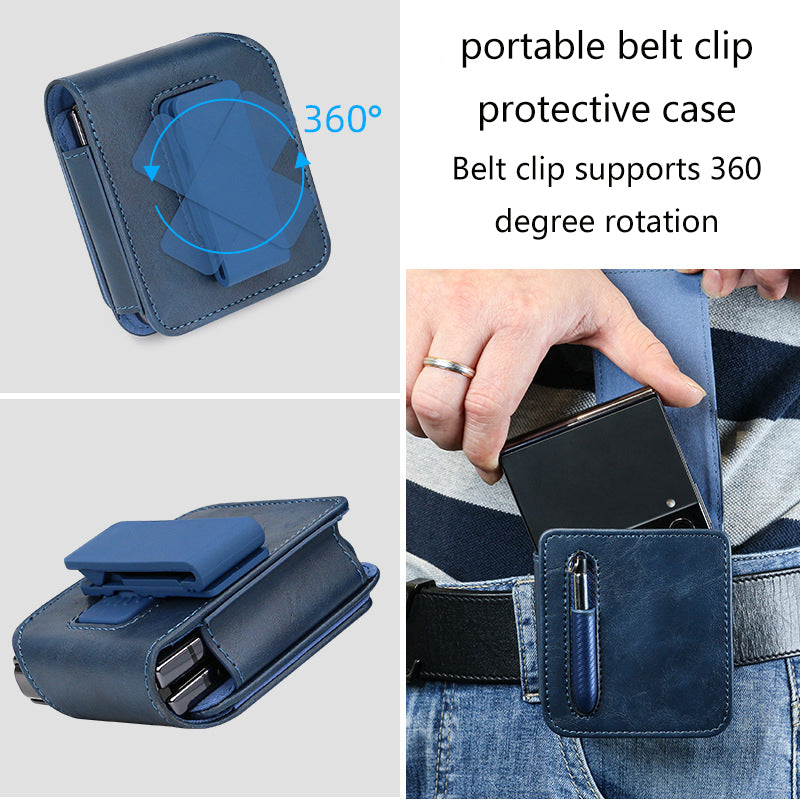 Suitable for Samsung Flip 3/4/5 Folding Screen Mobile Phone Belt Bag with Pen Slot