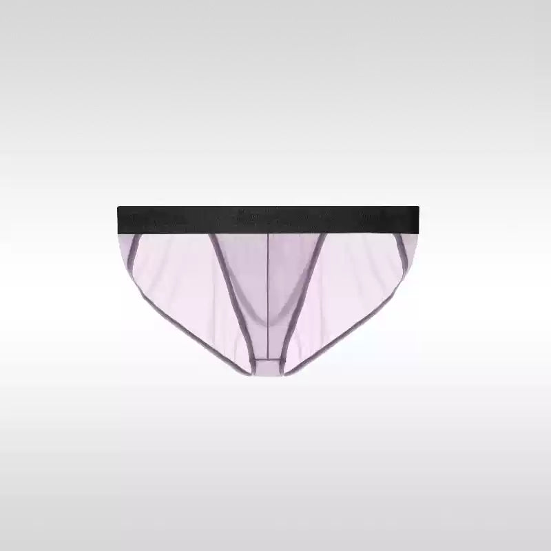 Low-Waist U-Convex Large Pouch Sexy Ice Silk Ultra-Thin Briefs