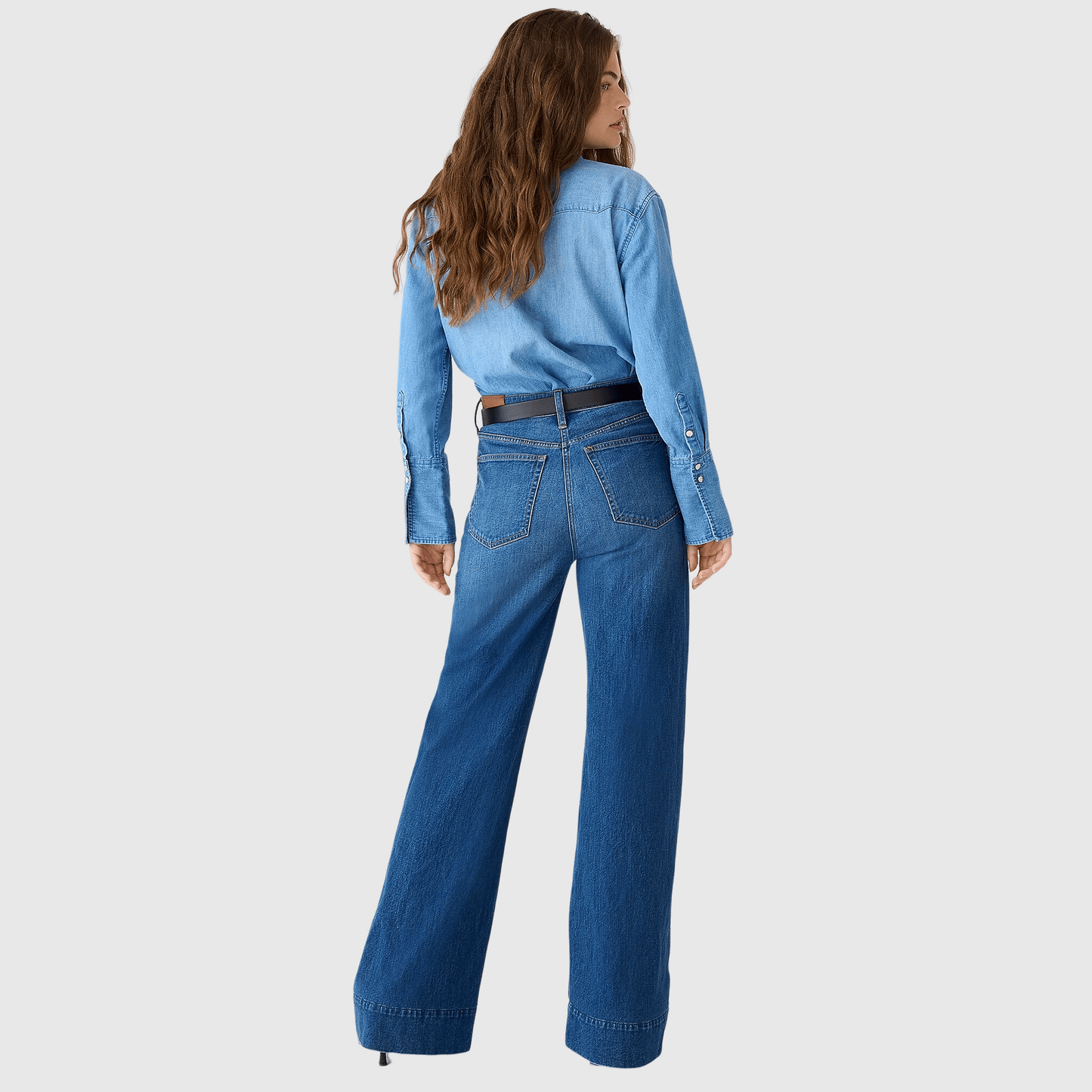 Tummy Control Tall Wide Leg Denim Trouser