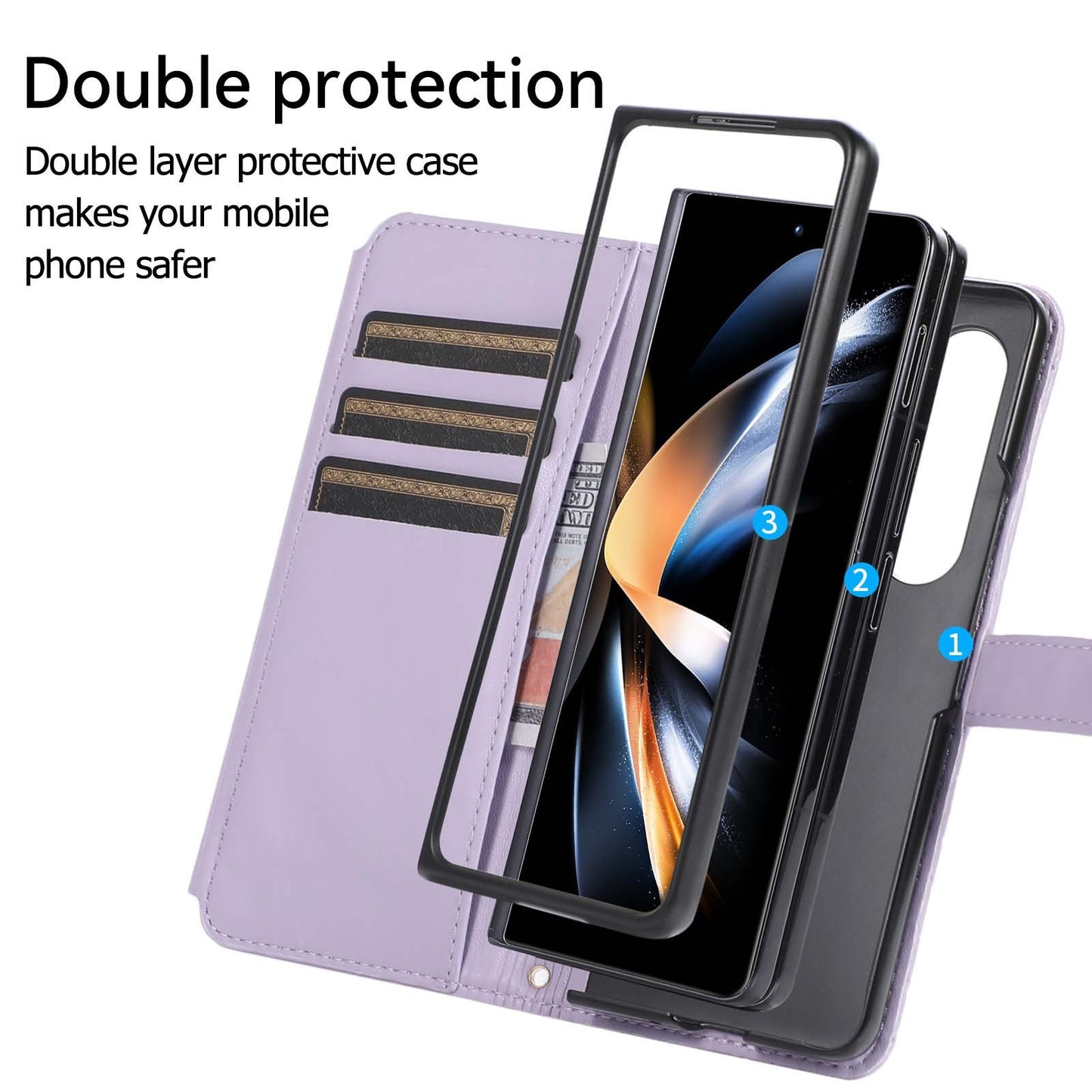 Lanyard Crossbody Rhombic Flip Wallet Case Untuk Samsung Galaxy Z Fold4 Fold3 5G