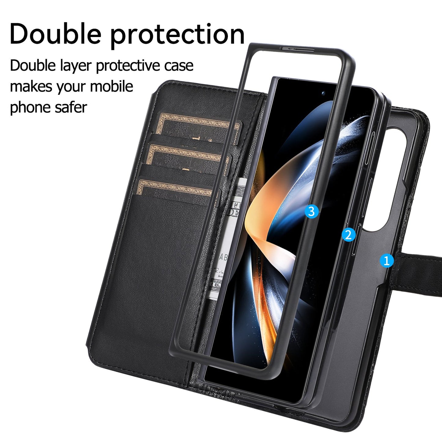 Lanyard Crossbody Rhombic Flip Wallet Case Untuk Samsung Galaxy Z Fold4 Fold3 5G