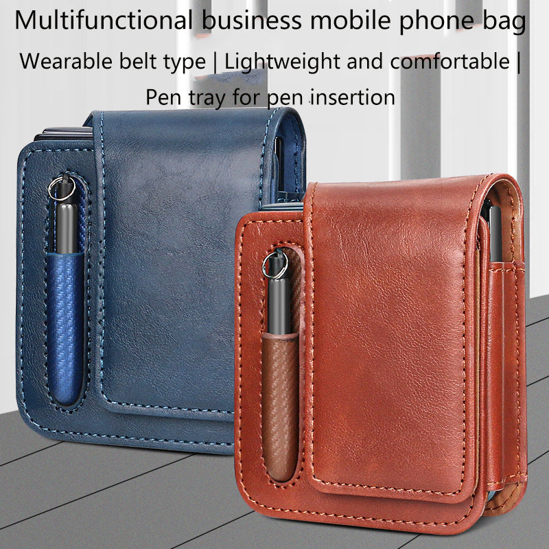 Suitable for Samsung Flip 3/4/5 Folding Screen Mobile Phone Belt Bag with Pen Slot