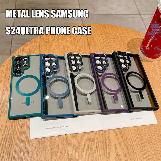 Sesuai Untuk Samsung S24 Magnetic Phone Case Frosted Anti-fall Protective Cover