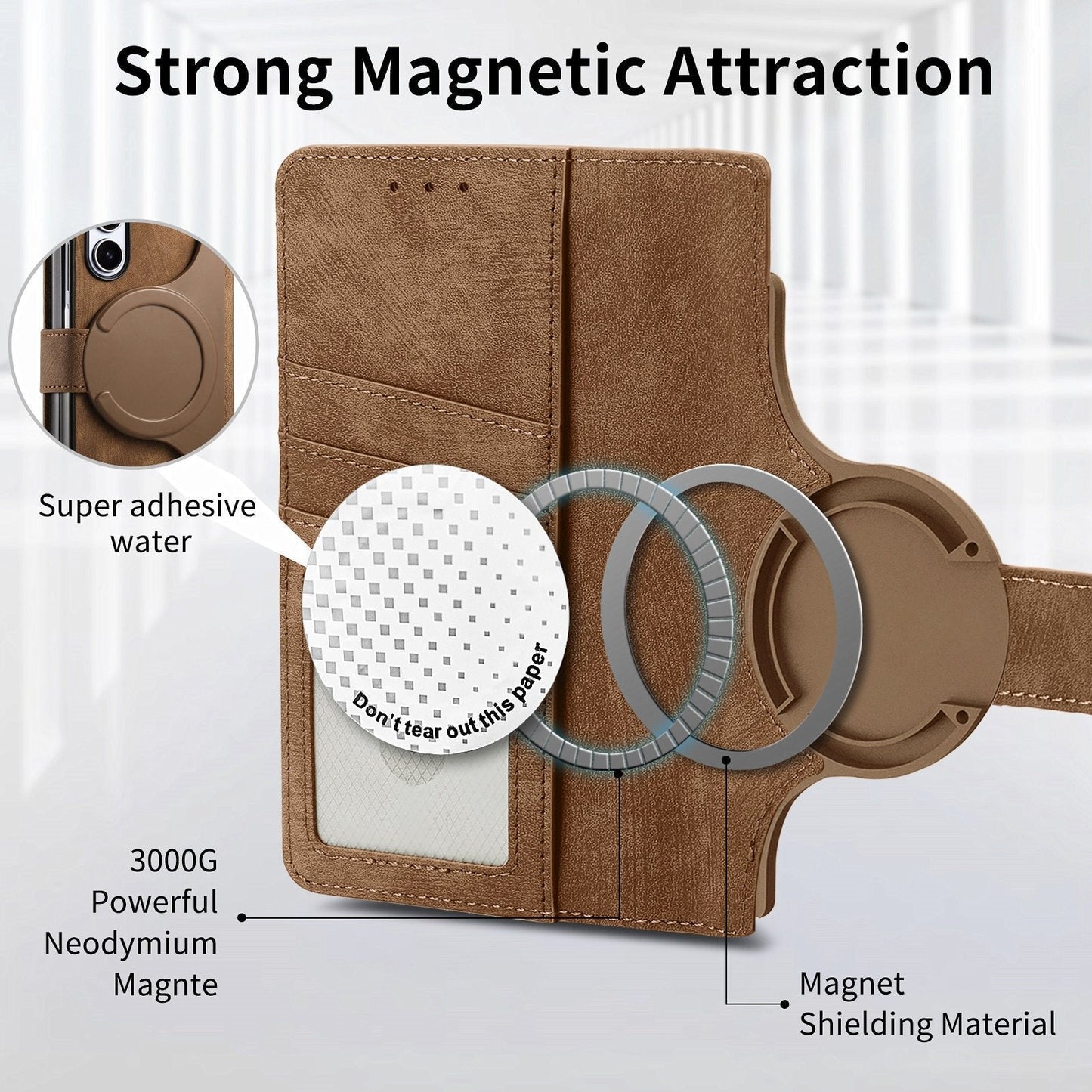 Sesuai untuk Samsung Z Fold5/4/3 Mobile Phone Case Magnetic Detachable Leather Case