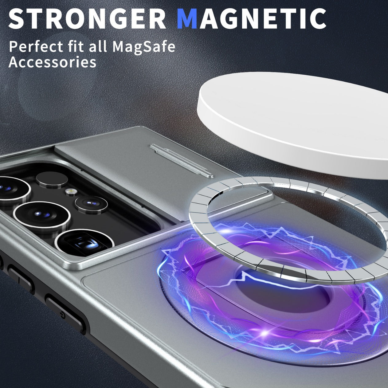 Sarung Telefon Mudah Alih Pemegang Cincin Magnet Tingkap Gelongsor Tersembunyi Baharu