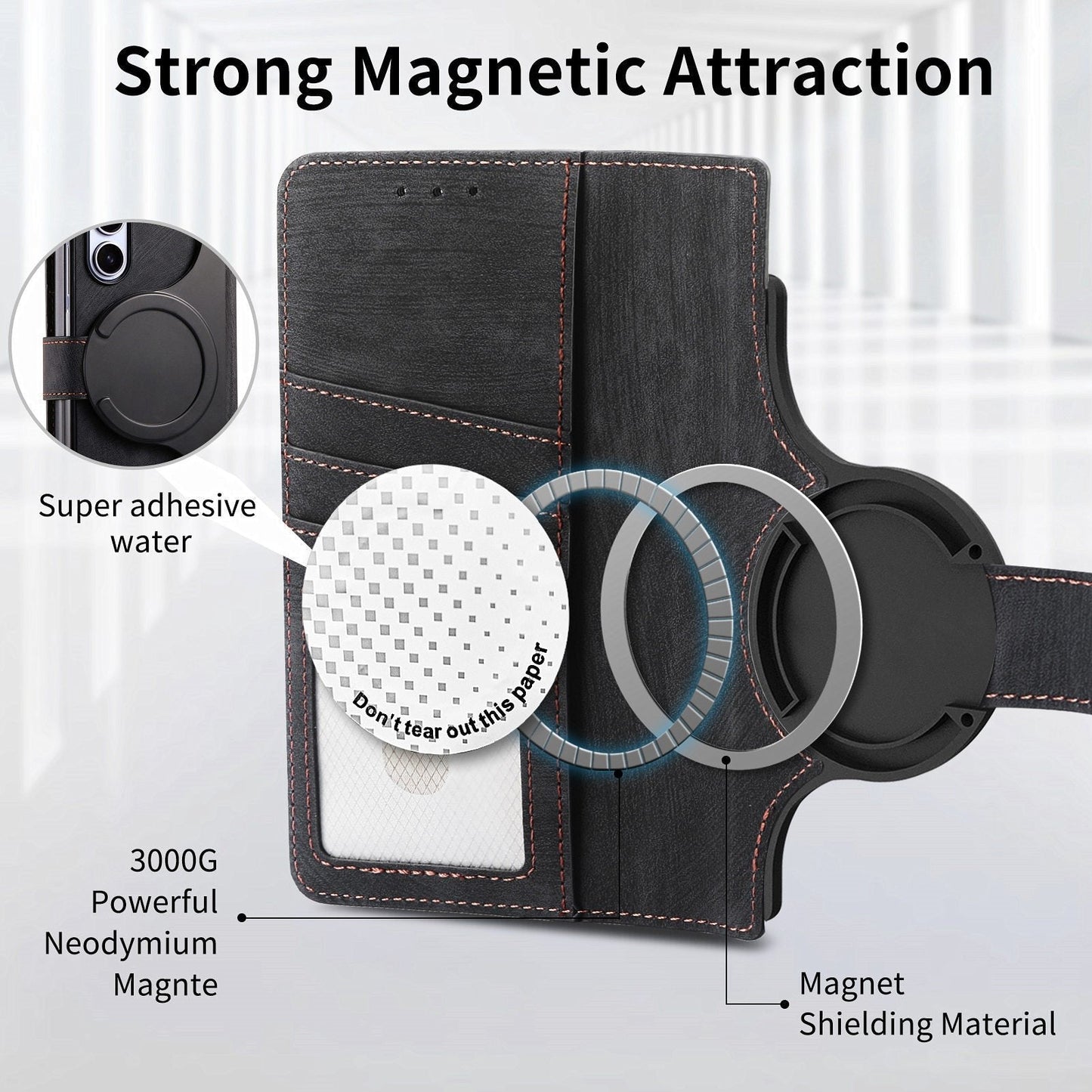 Sesuai untuk Samsung Z Fold5/4/3 Mobile Phone Case Magnetic Detachable Leather Case