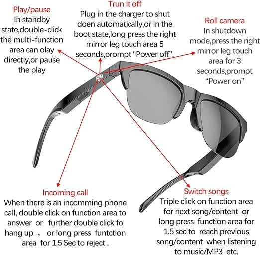 🎁Reducere - 2024 Upgrade ochelari de soare Bluetooth.