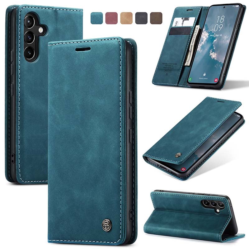 Luxury Leather Bracket Wallet Case For Galaxy A15