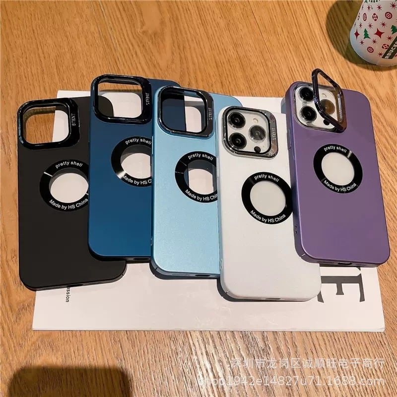 Missing label protective glasses magnetic bracket mobile phone case suitable for iphone frosted appleanti-fingerprint