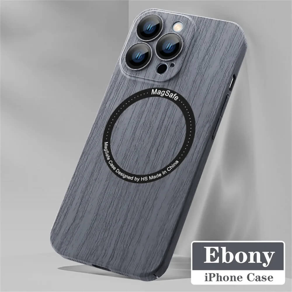 Wood grain magnetic phone case