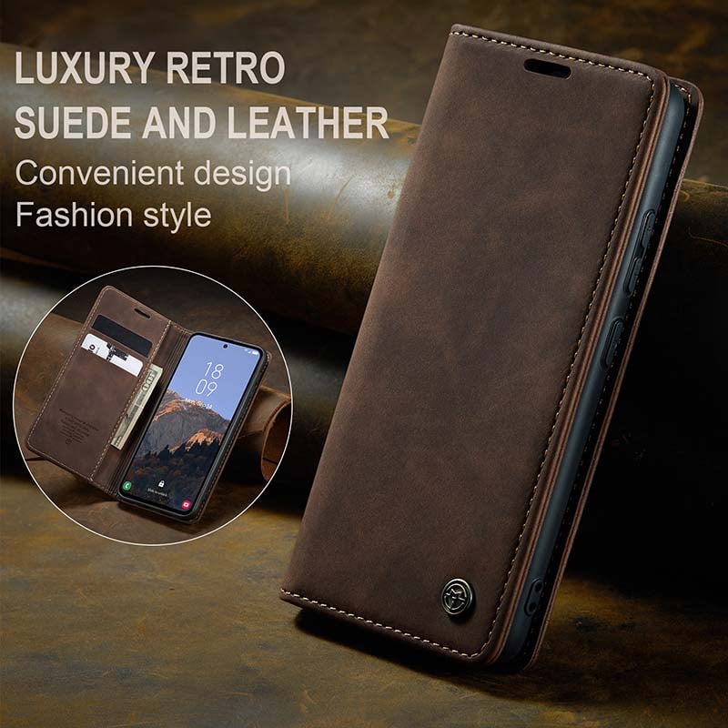 Luxury Leather Bracket Wallet Case For Galaxy A15