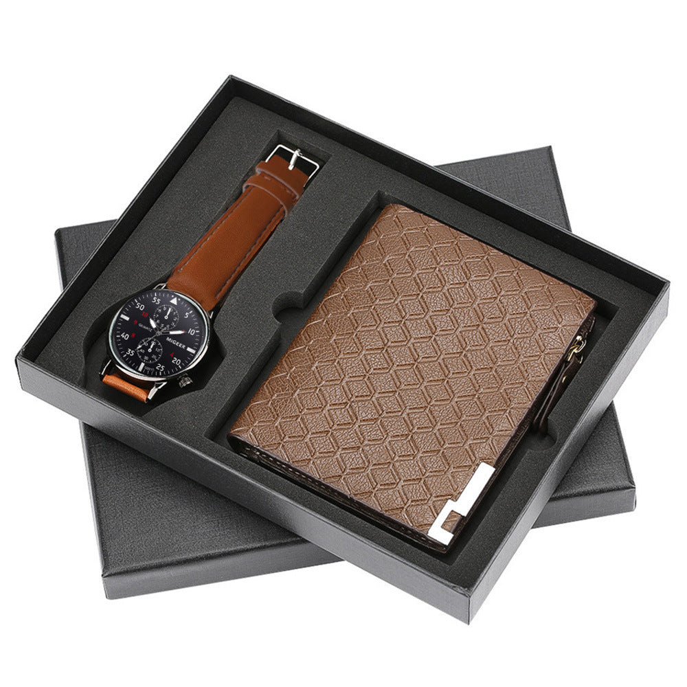 Men's gift set exquisite packaging watch + wallet set creative combination set