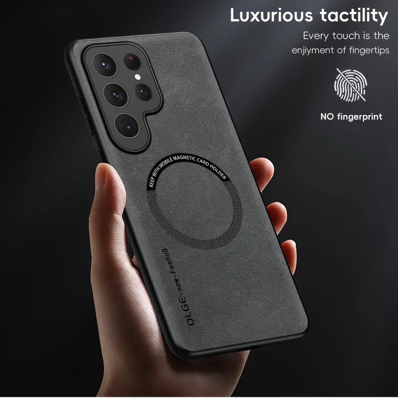 Sarung Telefon Magnet Kulit Tiruan untuk Samsung Galaxy 