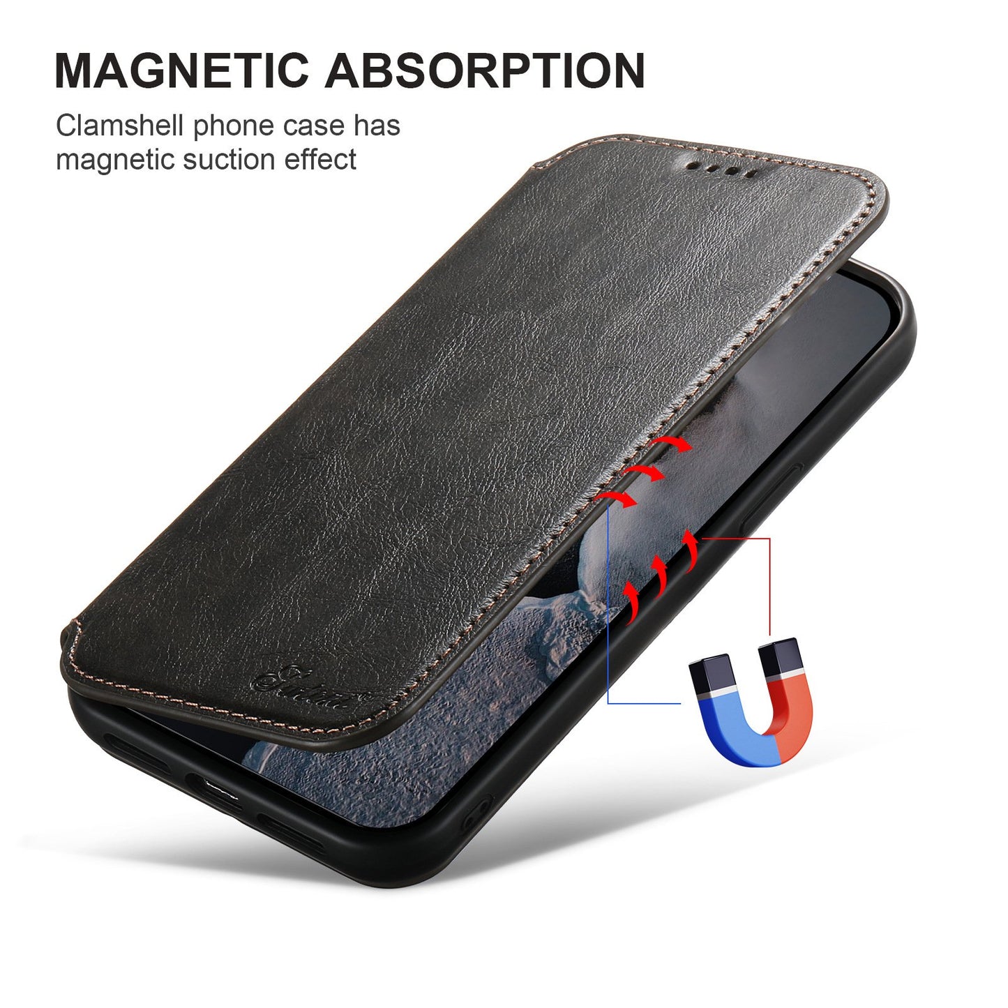 New Leather Card Holder Wireless Charging Phone Case for iPhone