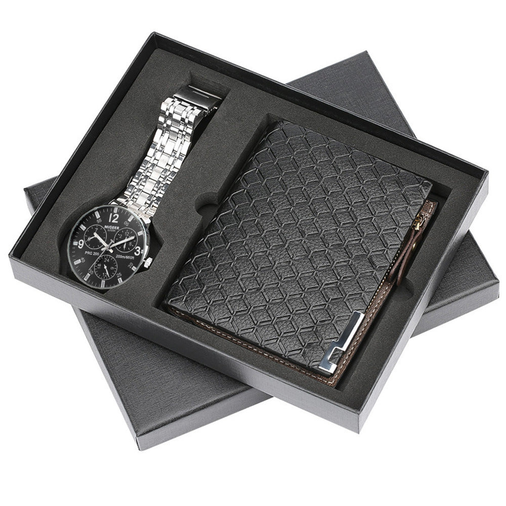 Men's gift set exquisite packaging watch + wallet set creative combination set