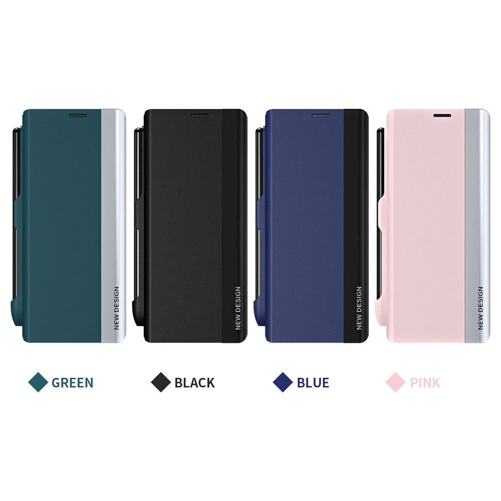 Magnetic Flip Cover Leather Case Pen Slot With Stylus Anti-Fall Phone Case For Samsung Galaxy Z Fold