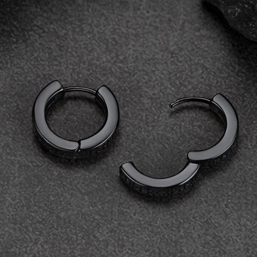 【Buy 1 Get 1 Free】Norse Viking Runes Hoop Earrings For Men