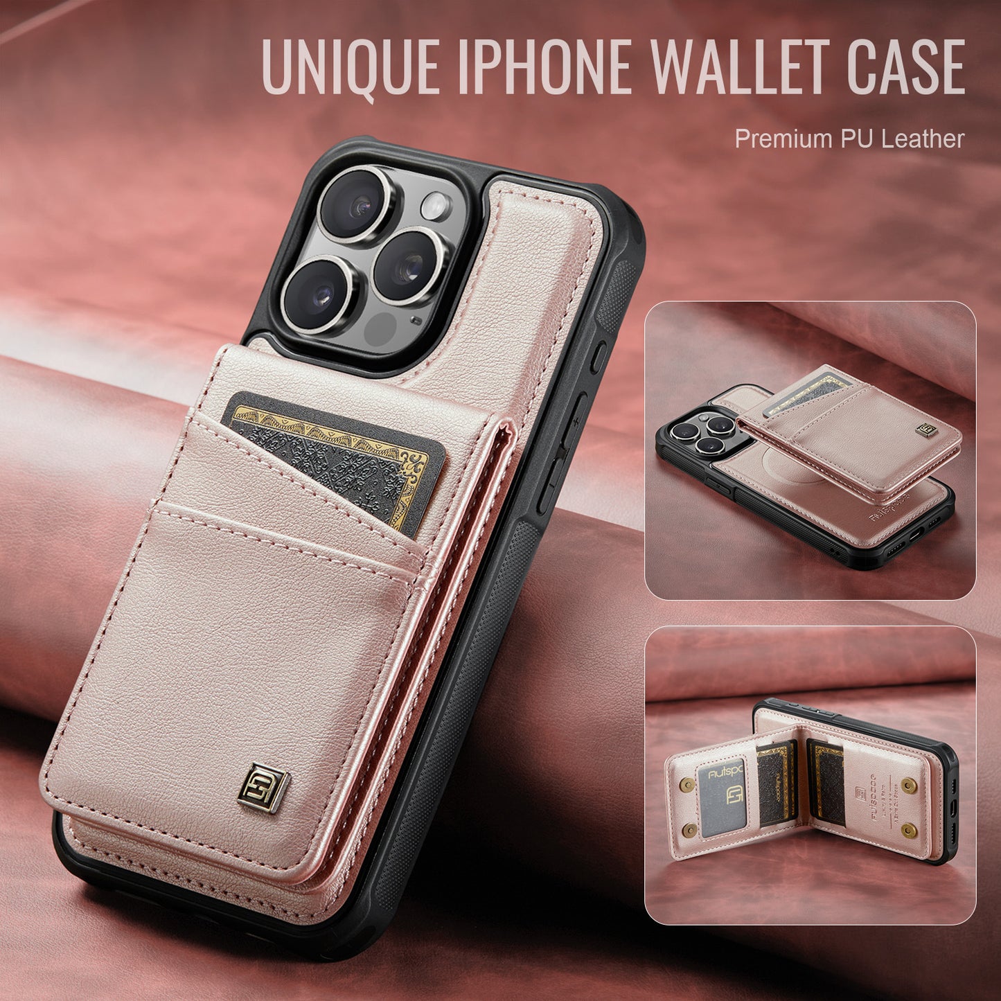 Luxury Lanyard Business Leather Case Split Card Holder Case For iPhone