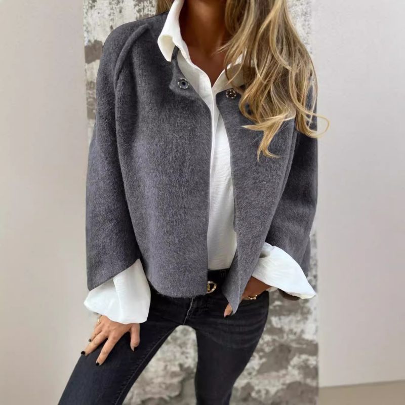 😘 Buy now with 10 lei discount 🍂Seasonal promotion at very low price🍂 Women's fashion, single color short coat