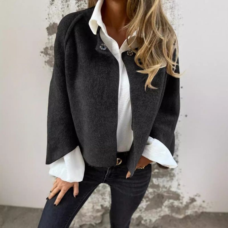 😘 Buy now with 10 lei discount 🍂Seasonal promotion at very low price🍂 Women's fashion, single color short coat