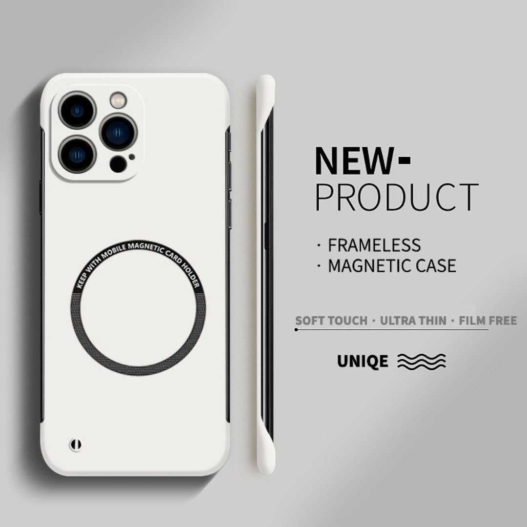 Casing Ponsel Magnetik PC Keras Ultra Tipis Tanpa Bingkai untuk iPhone